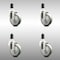 Service Caster 4 Inch 316SS Gray Polyurethane Swivel 1-3/8 Inch Expanding Stem Caster Set SCC SCC-SS316EX20S414-PPUB-138-4 - alternate 1